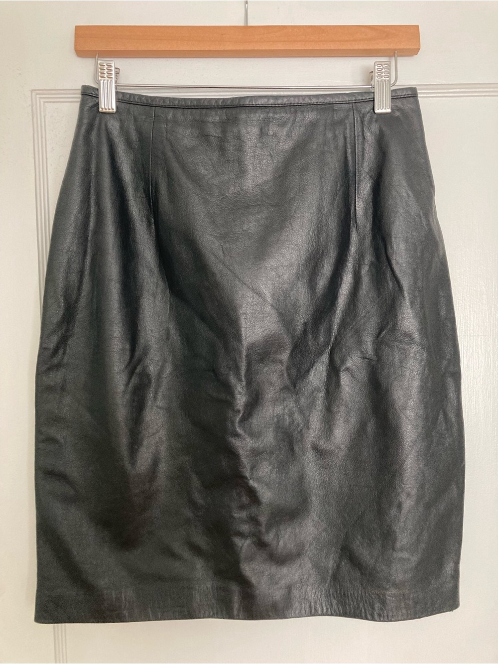 Ralph Lauren Black Leather Pencil Skirt